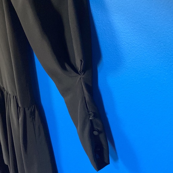 VNTG 1982 ST SIMON FEMME Black Silk Long Sleeved Midi Dress. Sz 8 - Picture 4 of 11